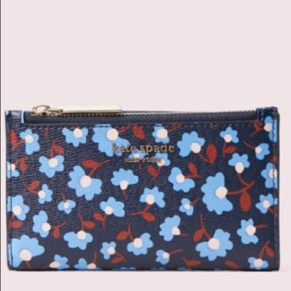 Kate Spade ♠️ floral slim bifold wallet - Picture 2 of 7